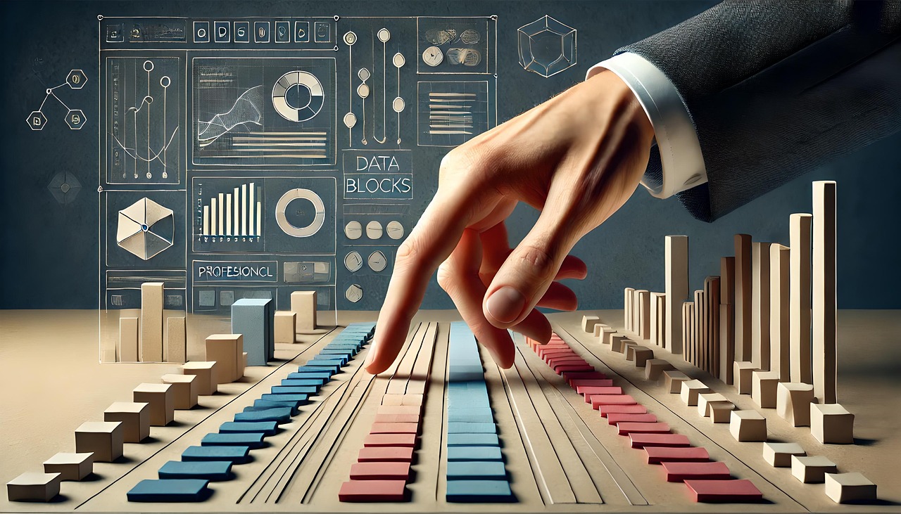 データ分析とAI連携を表現したイラスト